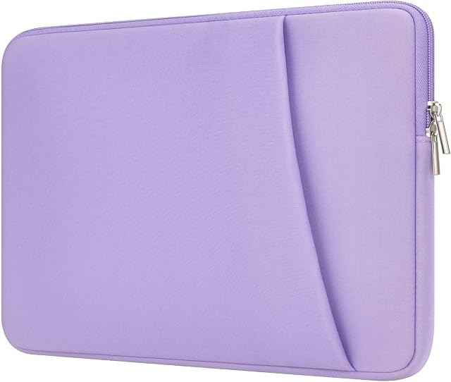 Laptop Sleeve Case with Zipper Accessory Pocket Compatible with 13 to 14 inches MacBook Air/Pro Padded Computer Pouch Cover Shockproof Protective for 13” to 14” Laptop/Chromebook/Tablet,Purple