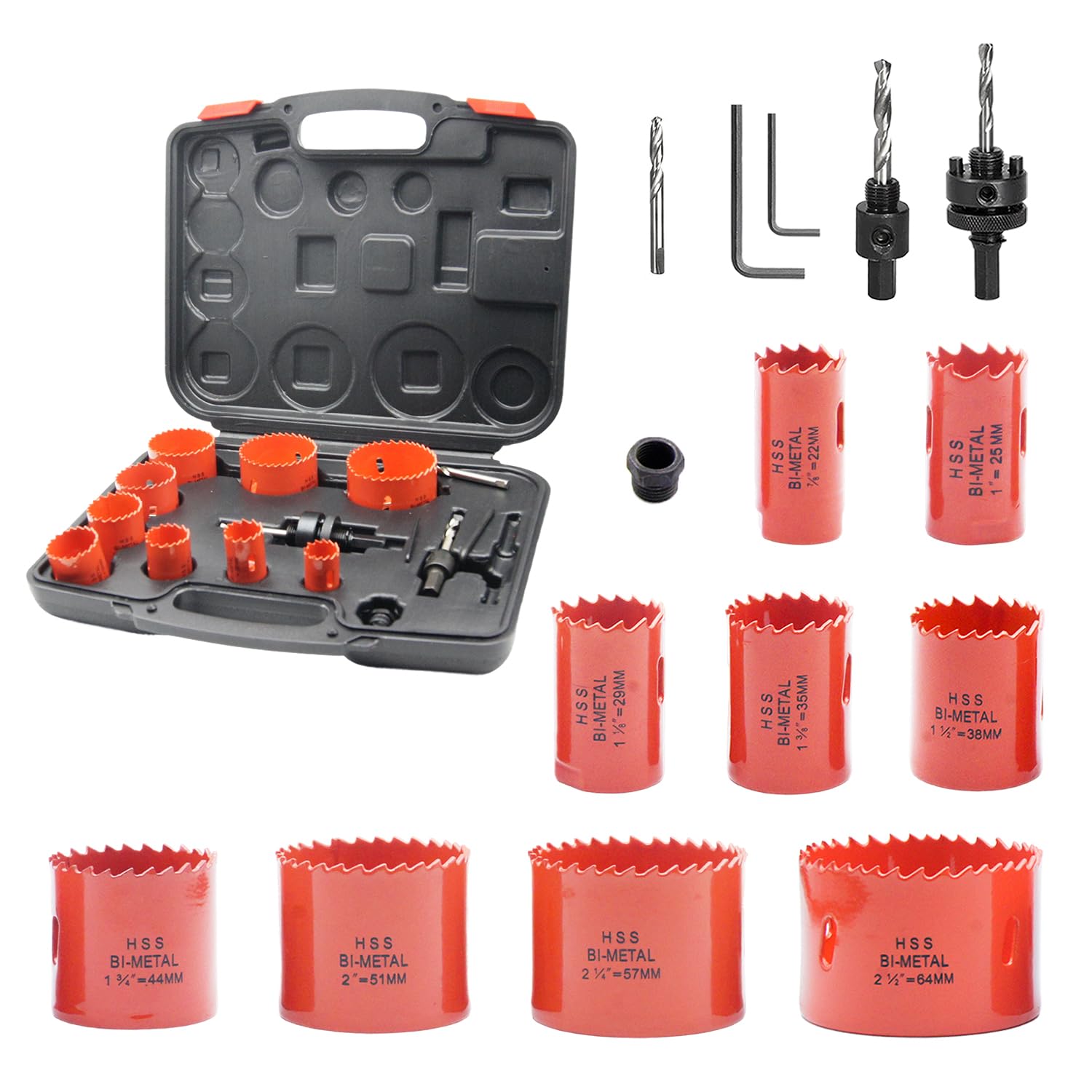 Hole Saw Set LAIWEI 15PCS Suitable for Quickly Cutting Thin Metal Sheets, Round Water Pipes, Wood, Plastic, Gypsum Board, and Other Materials(7/8" to2-1/2”) — image 1