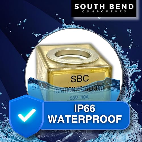 Miniatura 44 de South Bend Components Paquete combinado de fusible de batería de 250 A (MRBF) y bloque de terminales, 58 V CC máximo, IP66, protección contra