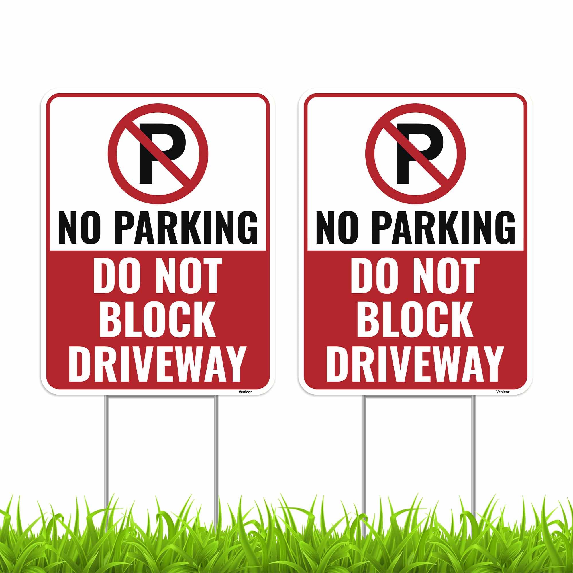 Amazon.com : 2PC No Parking Do Not Block Driveway Sign with Stakes