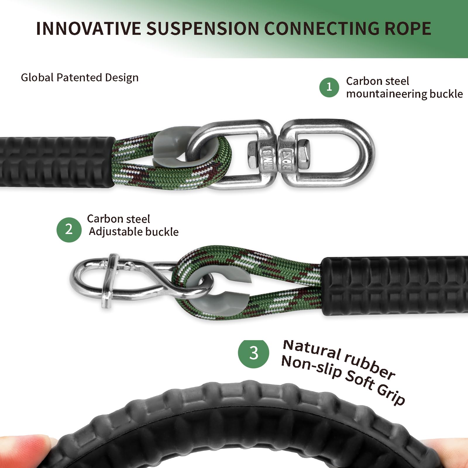 Corde de Hamac, Suspension de Hamac Réglable, Suspension de Fauteuil Suspendu pour Aire de Jeux Extérieure, Fauteuil Suspendu pour Escalade et Yoga