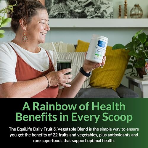 Miniatura 4 de Equilife - Mezcla diaria de frutas y verduras, suplementos de frutas y verduras, vitamina C, 9 aminoácidos esenciales, promueve la energía, baja en
