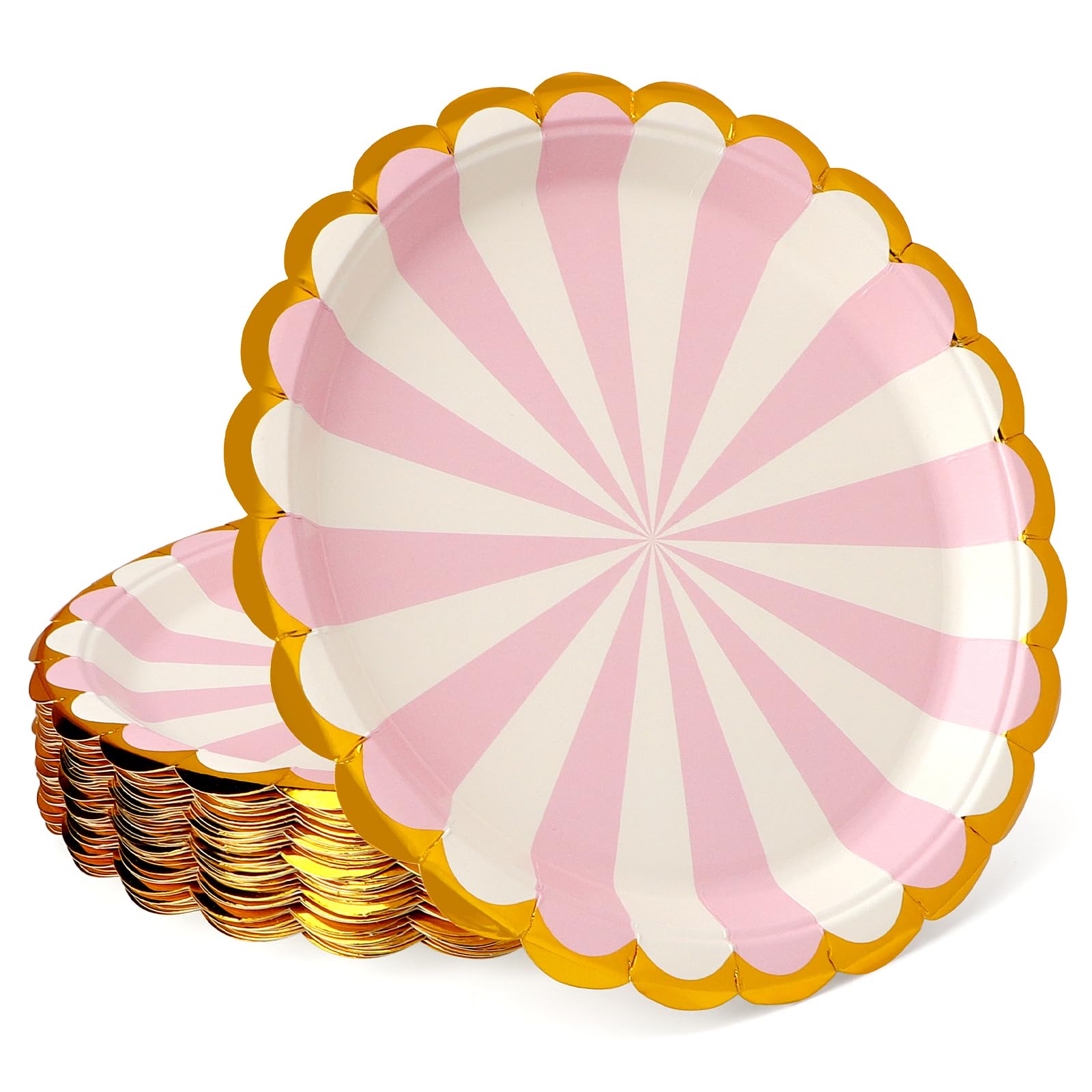 Siaki Ontbijtbord 20 Cm Aardewerk Crème Met Reliëf En Bronzen Rand SET Van 4