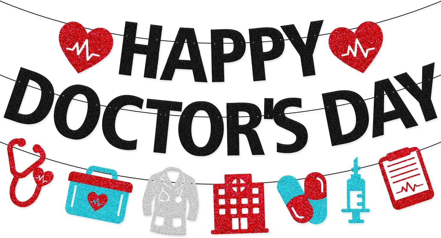 National Doctors' Day Decoration Happy Doctor's Day Banner Thank You We Appreciate You Backdrop Medical Hospital Office Doctor Appreciation Party Decor