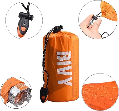 Miniatura 4 de Life Emergency Shelter - Tienda de campaña para 2 personas - Manta de emergenciasaco de dormirimpermeable 4 piezas - Lona de supervivencia