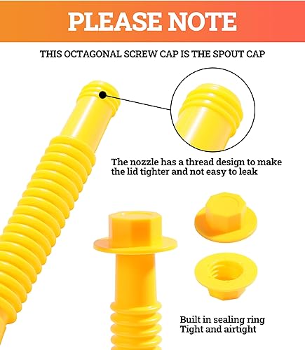Miniatura 5 de 1 kit de repuesto para boquilla de gasolina, boquilla flexible de vertido con tapas de ventilación de latas de gas, boquilla de lata de gas,