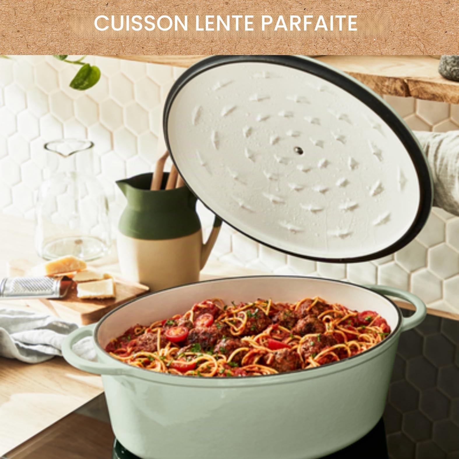 Cocotte ovale Tefal LOV E2580604 34 cm Vert