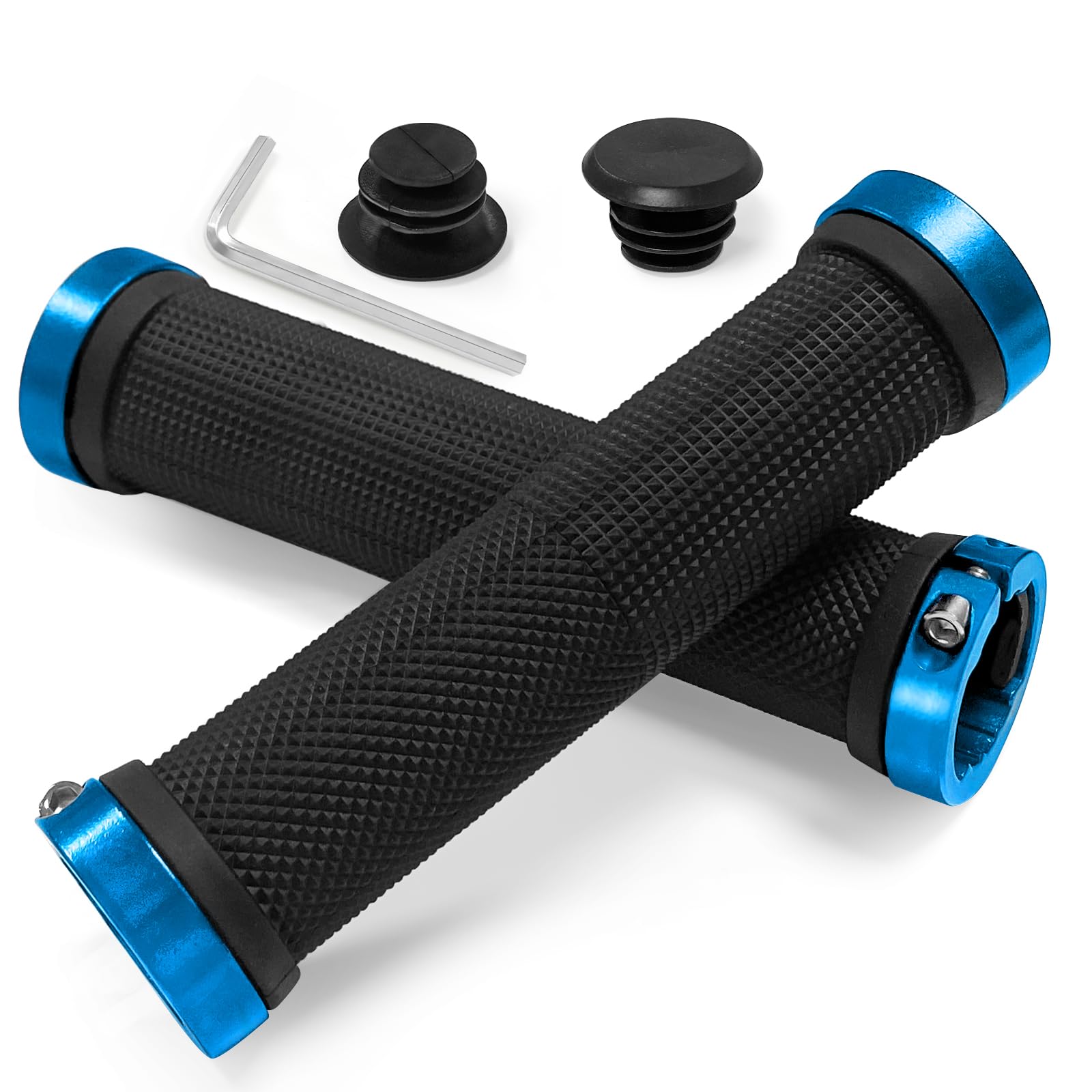 Puños Bicicleta 22mm, Empuñadura Bicicleta，Suave Antideslizante, con Bloqueo de Aluminio, Pour MTB, Scooters, Bicicletas Urbanas