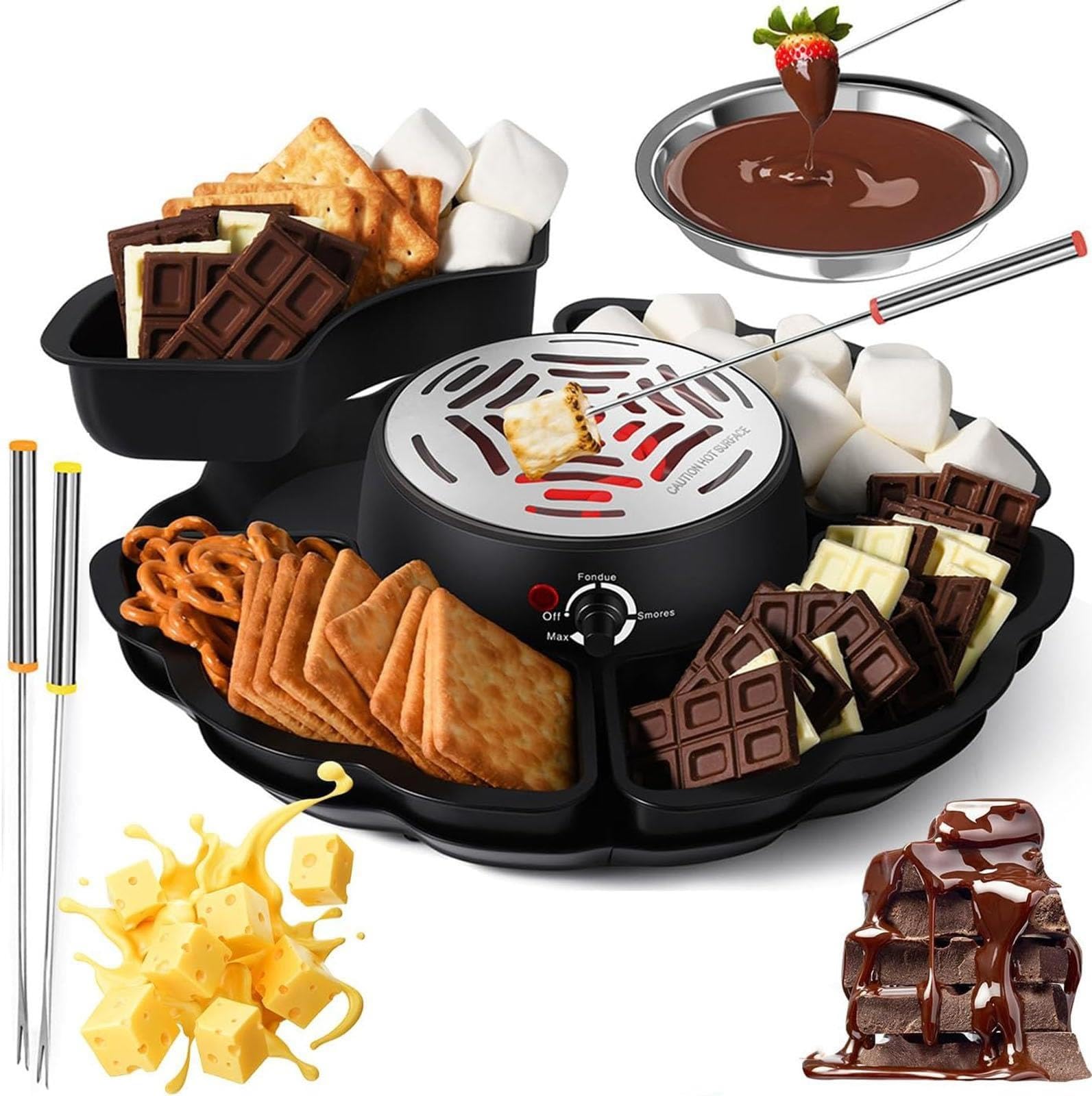 Elektryczny Opiekacz Pianek Marshmallow,Zestaw Czekoladowego Fondue