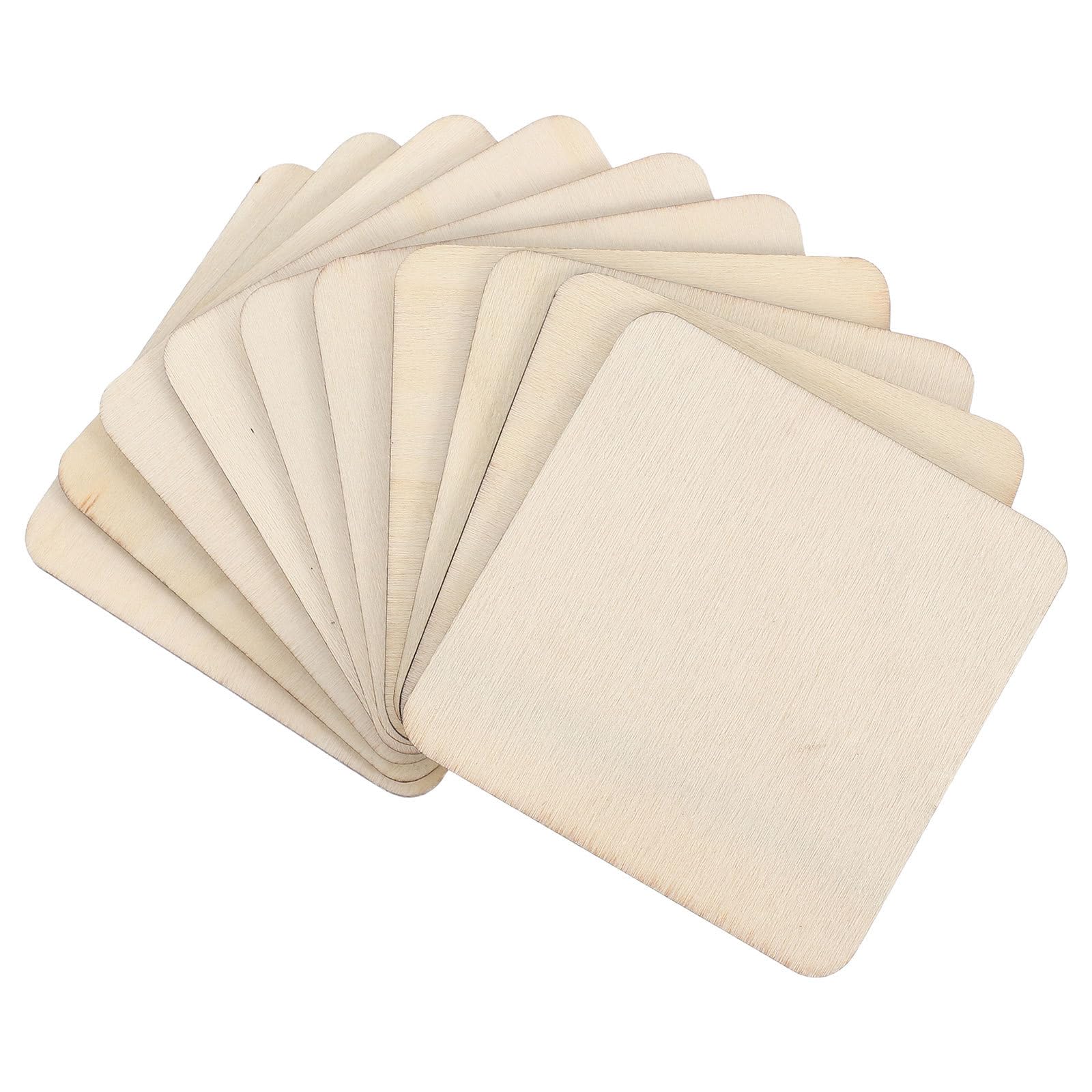 Cabilock 40 Pezzi Legno Grezzo Quadrati per Artigianato, Piccoli Pezzi di Legno Naturali Verniciabili per Fai da Te, Pittura, Incisione e Decorazioni Casa