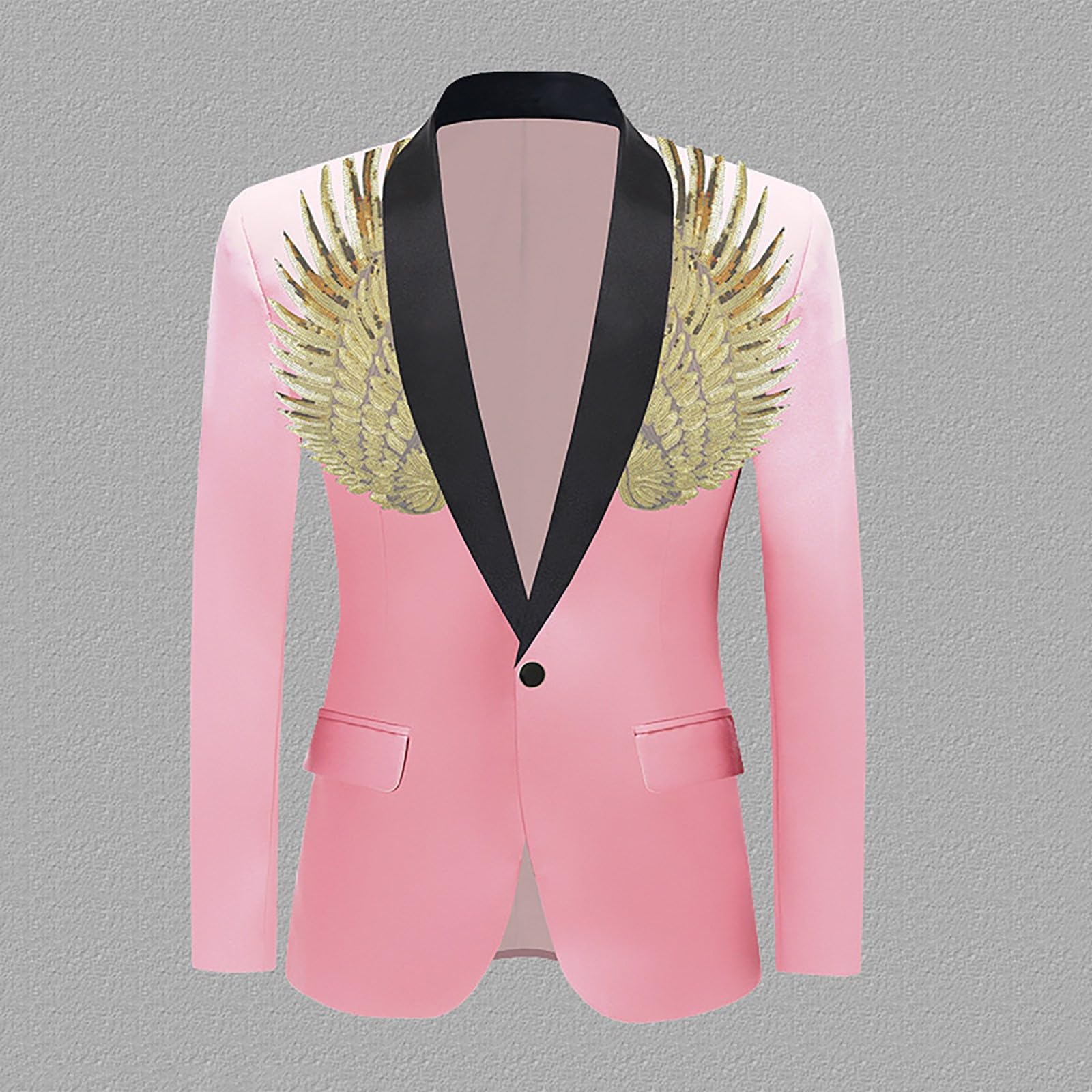 Generisch Giacca da uomo con paillette, con brillantini, per feste, balli di fine anno, blazer da uomo, casual, sportivo, per matrimonio, business, abito da uomo