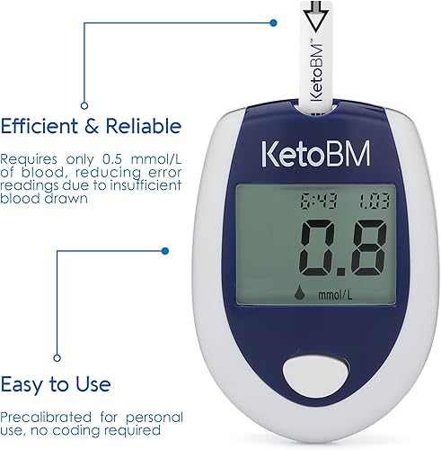 Miniatura 3 de sistema para medir cetona de sangre para pruebas de dieta Keto – sistema completo de prueba de cetona con monitor, tiras Keto, dispositivo de