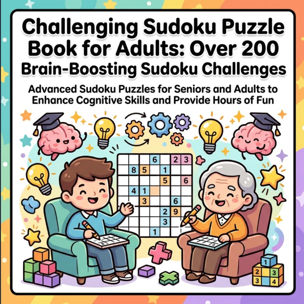 Challenging Sudoku Puzzle Book for Adults: 100 Brain-Boosting Sudoku Challenges: Advanced Sudoku Puzzles for Seniors and Adults to Enhance Cognitive Skills and Provide Hours of Fun