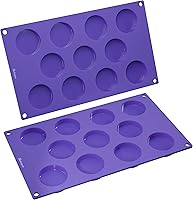 Vista 3 de Bakerpan Mini moldes de silicona para magdalenas, juego de 2, moldes redondos pequeños para tartas, galletas, dulces, chocolate