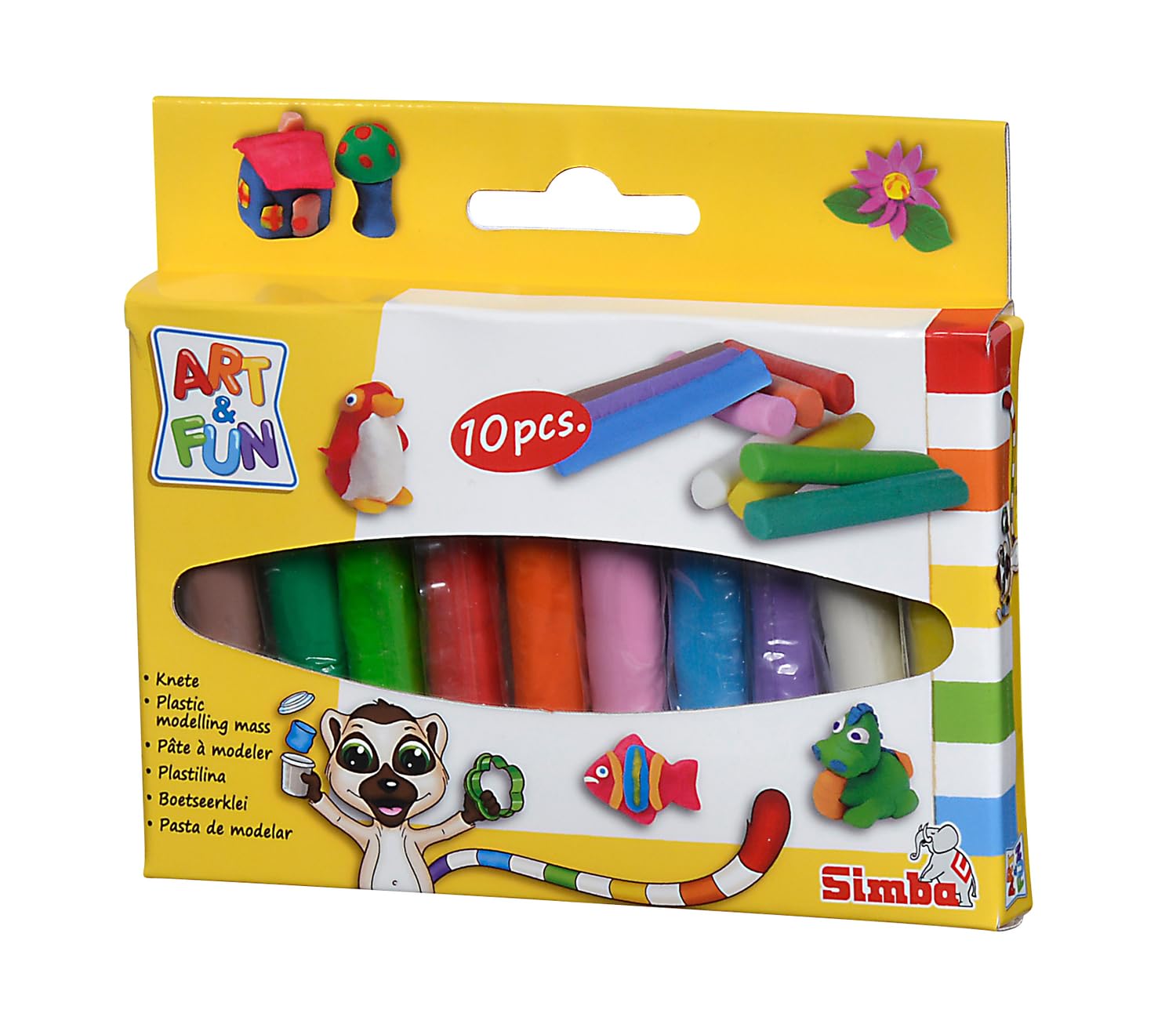 Simba 106324169 Art & Fun – Lot De 10 Barres De Pâte à Modeler, Fabriqué En Allemagne, Pour Enfants Dès 3 Ans