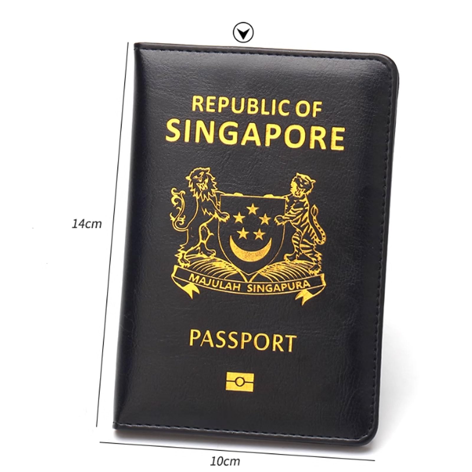Singapore Custodia protettiva per passaporto, unisex, design compatto, nero, One Size, Stile unico