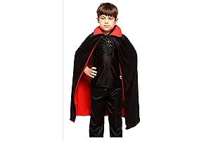Unisex Kids Halloween Vampire Cape with Reversible Hood