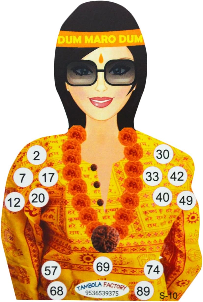 Tambola Factory Dum Maro Dum Girls Party Housie Ticket Game (10 cm x 0.5 cm x 15.5 cm, Pack of 15)