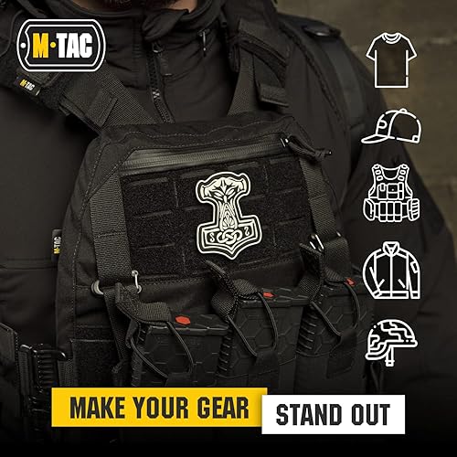 Miniatura 4 de M-Tac Morale Patch Mjölnir - Parches de PVC para chalecos, mochilas, sombreros - Parche militar táctico con cierre de gancho en el respaldo