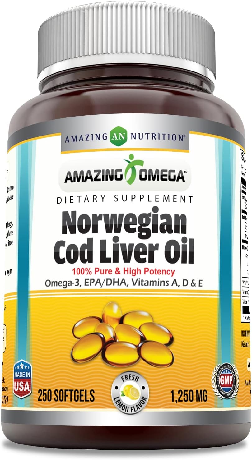 Amazing Omega Norwegian Cod Liver Oil 1250 Mg Softgels