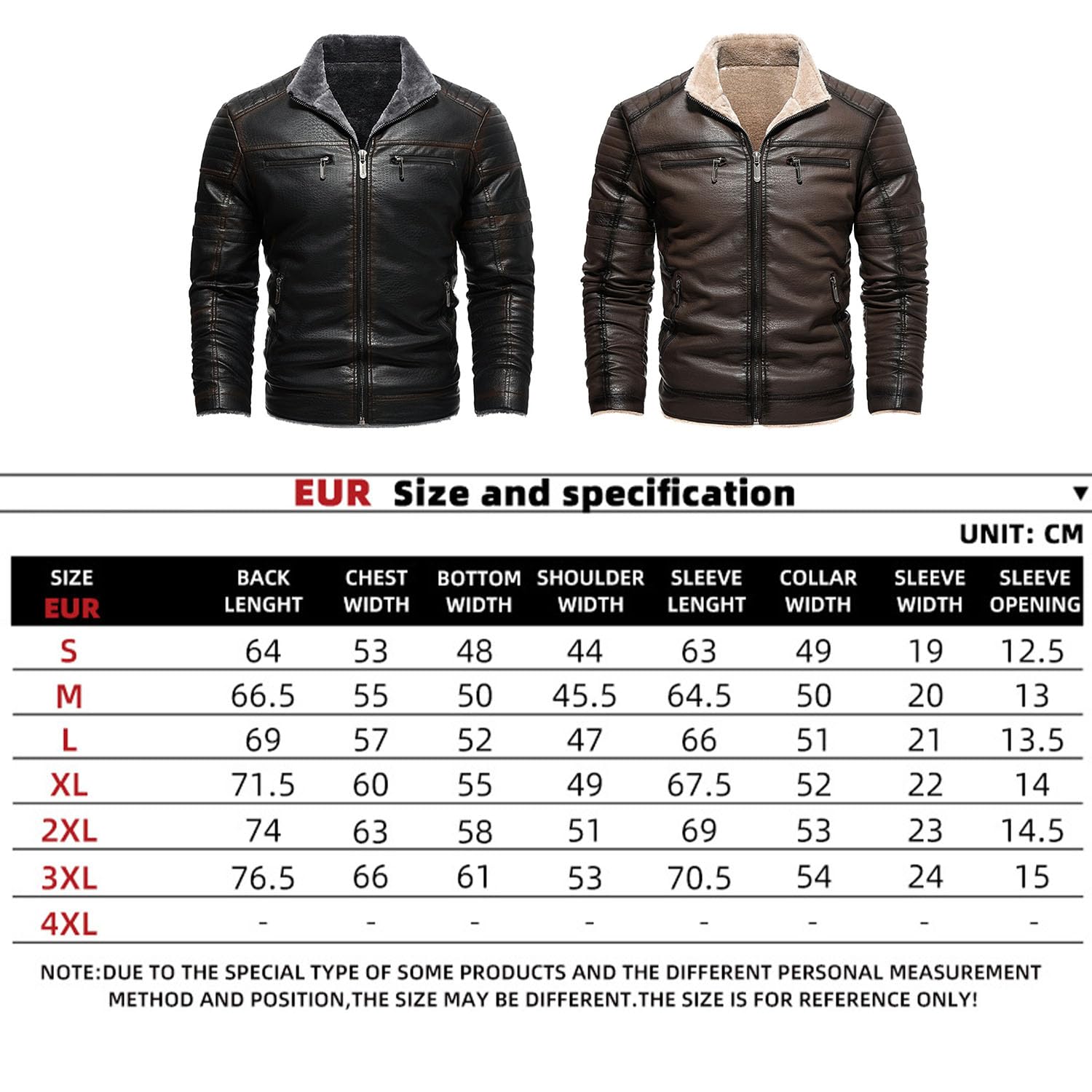 Herren PU Lederjacke Durchgehender Reißverschluss Motorradmantel Winddicht Lässig Windjacke Oberbekleidung