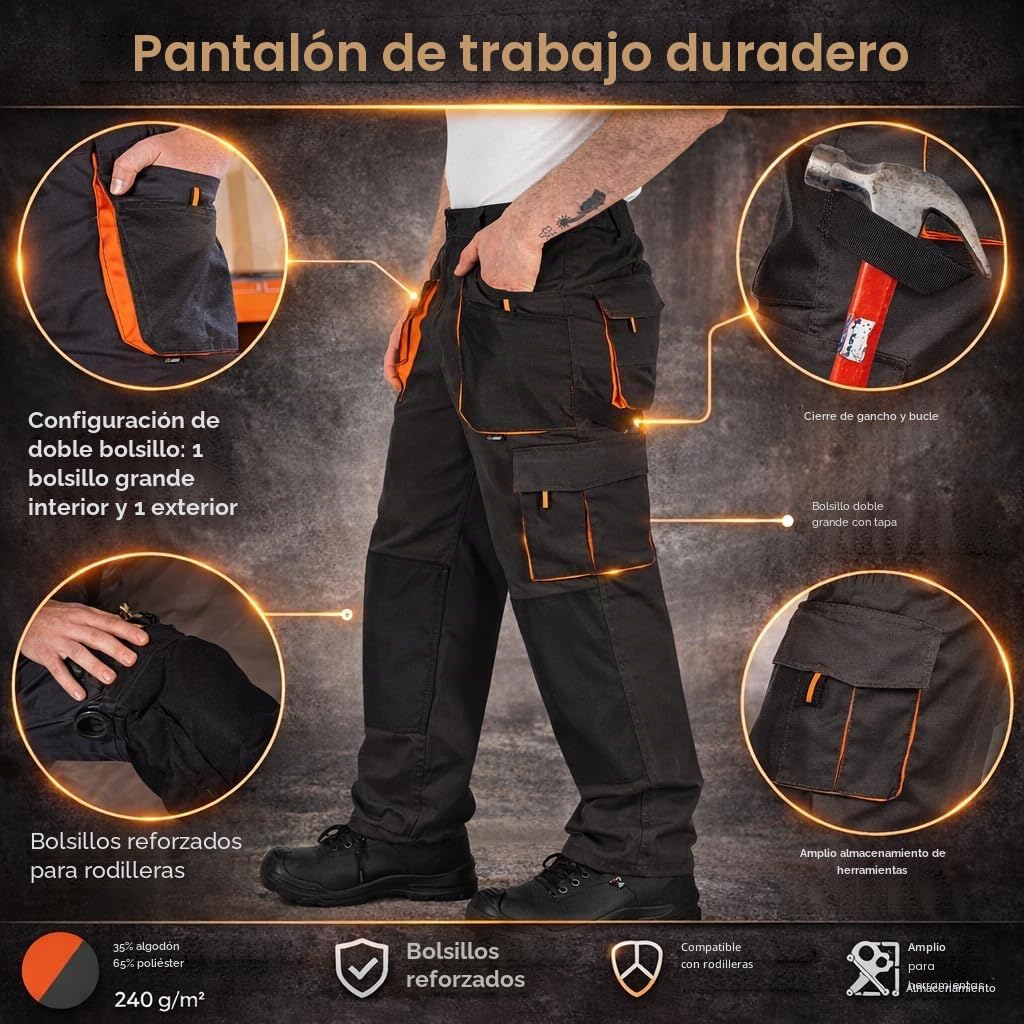 Pantalones de Trabajo Hombre BWOLF Atlas con Bolsillos Multifuncionales