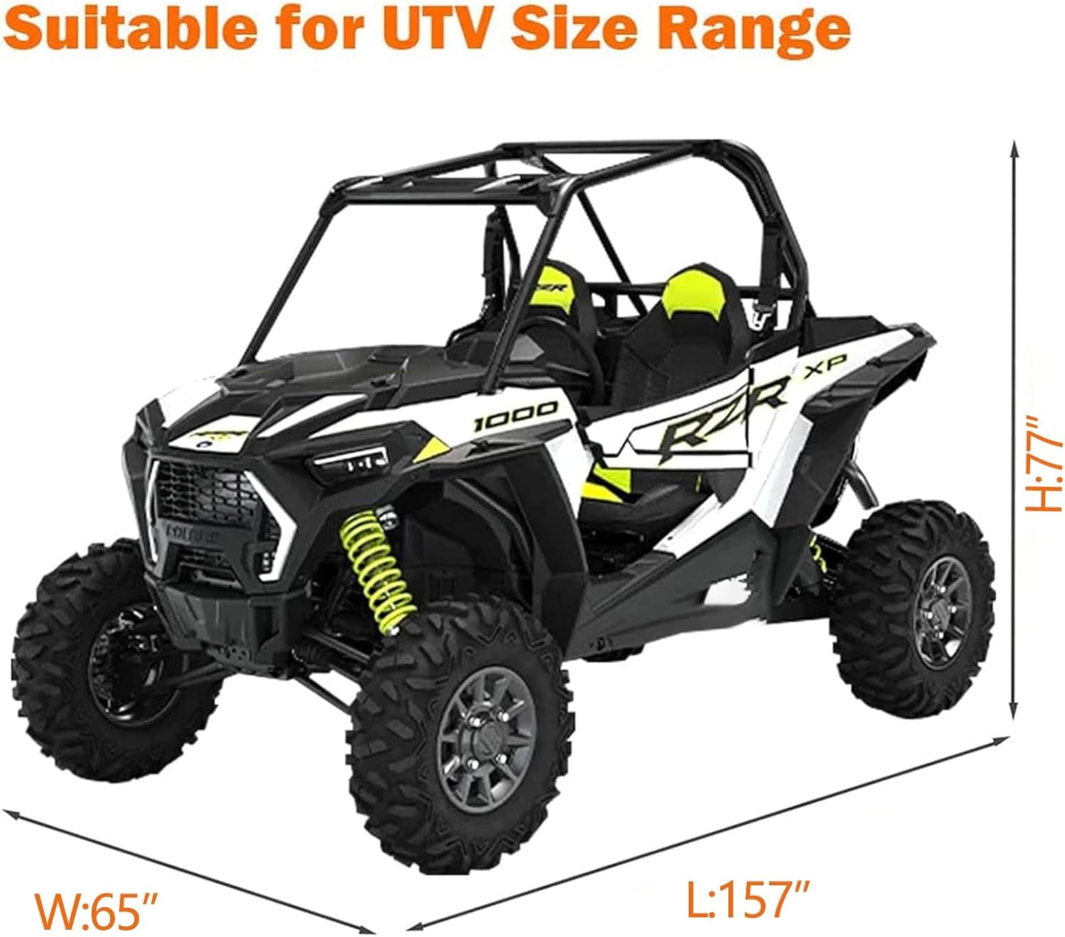 UTV Cover 2-3 Seater, 600D Heavy Duty Waterproof All-Weather Protection,Side by Side Covers Compatible with Polaris Ranger RZR Yamaha Honda Can Am Defender (126"x70"x75,M)