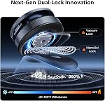 Magnetic Phone Holder for Car, Aluminum Vacuum Suction Mount for iPhone | Aerospace Aluminum; 3200gf Magnet; 80LBS Vacuum Suction; 360° Adjustable; Compatible with MagSafe