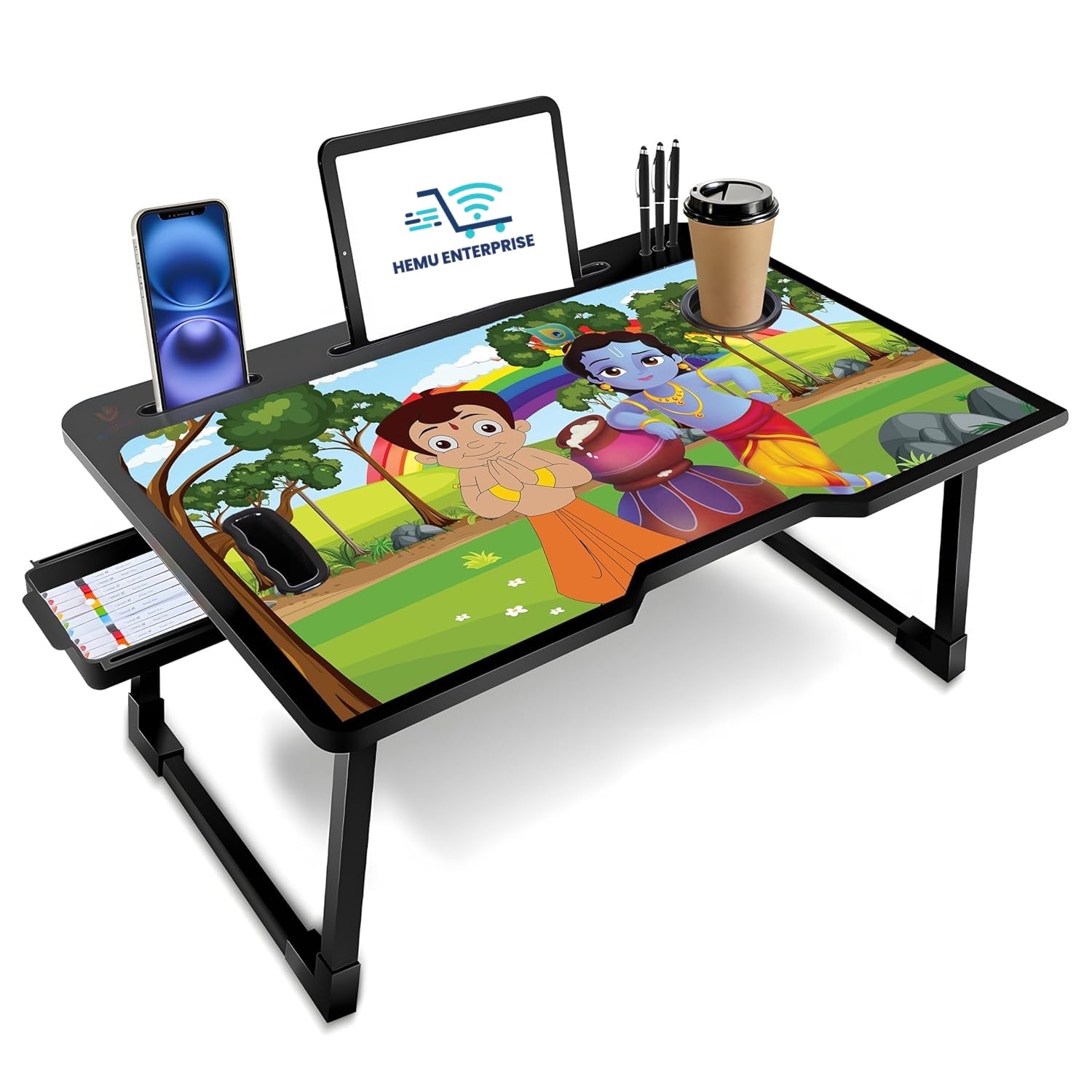 Etekcity Study Table Bed Table Premium Laptop Table/Foldable and Portable Wooden/Writing Desk for Office/Home/School 59cm, 40cm (C BHIM)