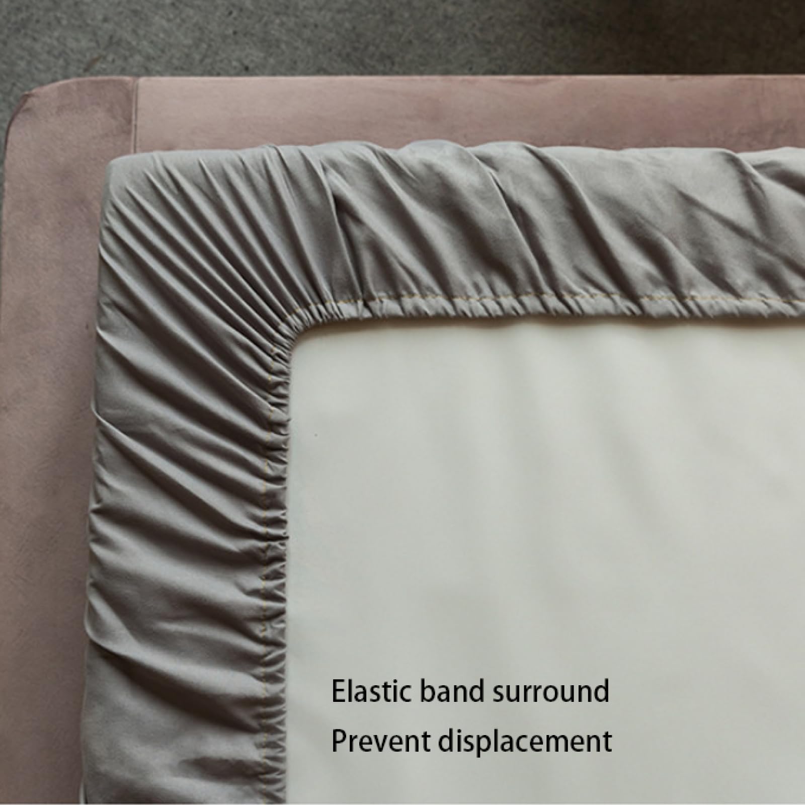 FCLDESHOP Confortable et Respirant Housse Matelas,Drap-Housse matelassé de Couleur Unie, sur-Matelas avec Poche Extra Profonde pour Chambre à Coucher, hôtel, Gris 1,180 x 200 cm + 40 cm