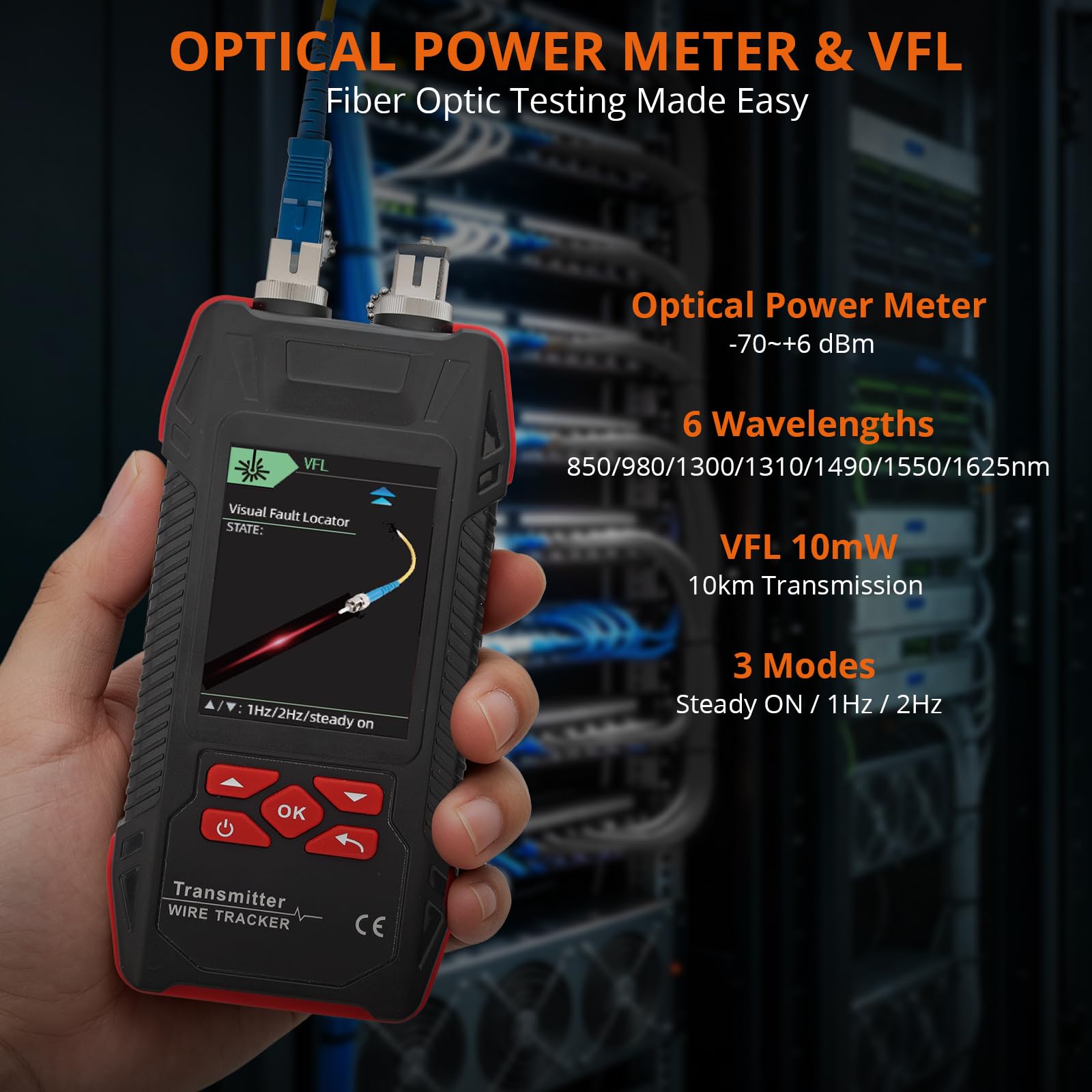 Proster Testeur de Câble Réseau Multifonction Professionnel RJ45 RJ11 PoE - Traceur Numérique, VFL 10 km, Mesureur de Puissance Optique, Port Flash, Test Longueur 600 m Pour Technicien Réseau