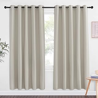 NICETOWN Blackout Natural Large Window Treatment for Bedroom - Grommet T...