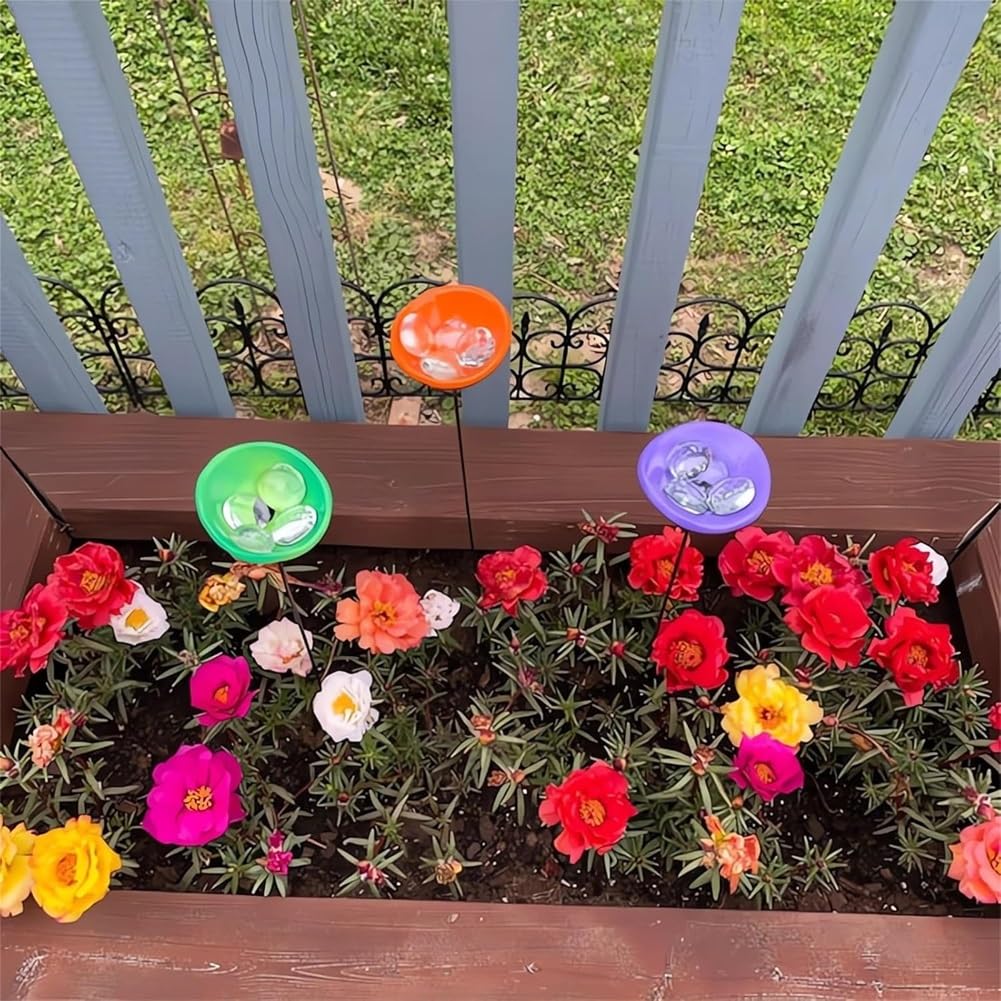 Stazione di irrigazione per api, pozzanghera di farfalle, tazze per colibrì, impollinatore per api e farfalle, mini pali per fiori e api per decorazione esterna da giardino e cortile (rosso, 3 pezzi)