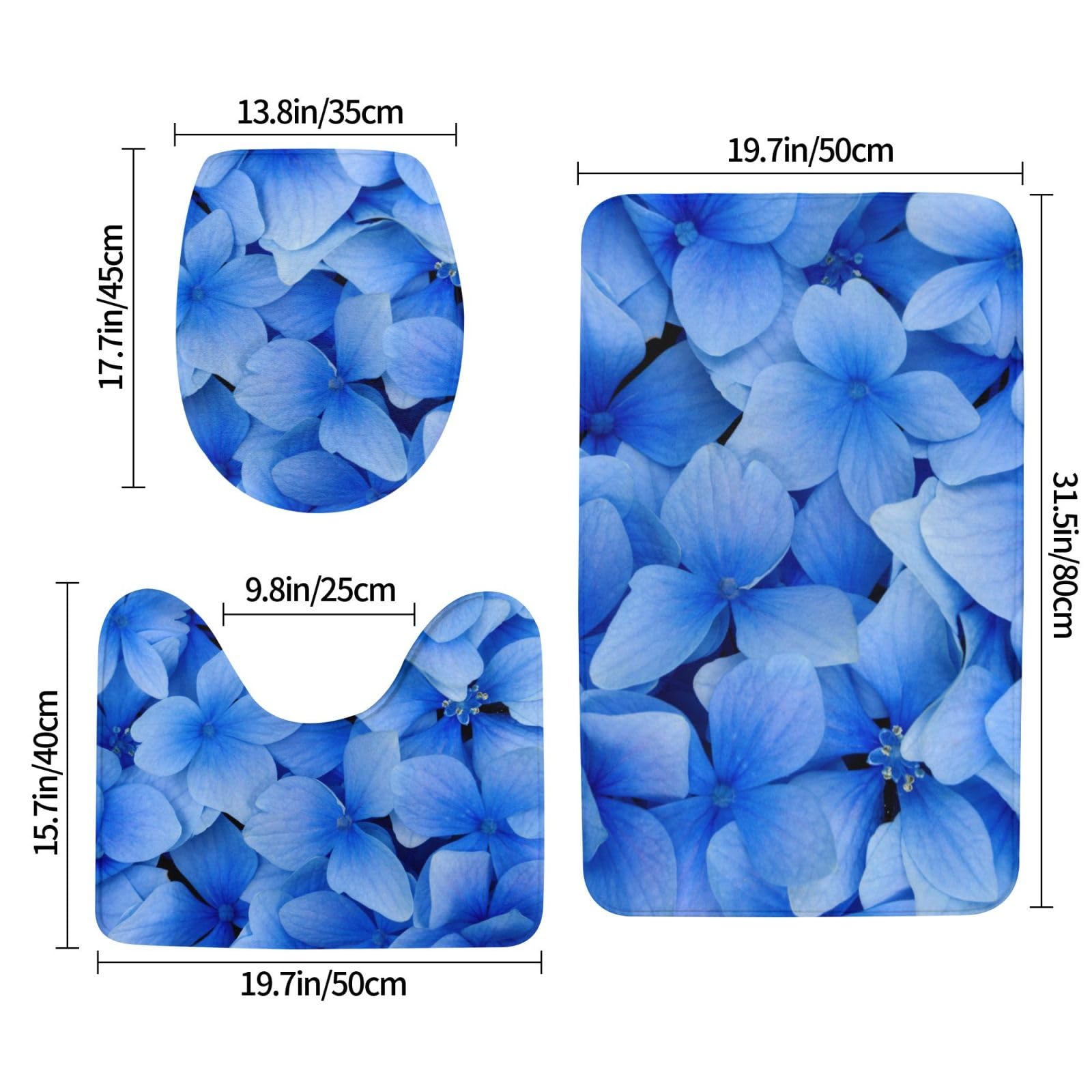 Set di 3 tappetini da bagno con motivo floreale tropicale, in flanella, morbida, antiscivolo, con coperchio, per decorare la casa