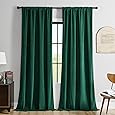 HPD Half Price Drapes Signature Velvet Thermal Blackout Curtains for Living Room 108 Inch Long (1 Panel) Rod Pocket Insulated Blackout Curtains for Bedroom Window Curtains, 100W x 108L, Everglade Teal