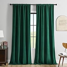 HPD Half Price Drapes Signature Velvet Thermal Blackout Curtains for Living Room 108 Inch Long (1 Panel) Rod Pocket Insulated Blackout Curtains for Bedroom Window Curtains, 100W x 108L, Everglade Teal
