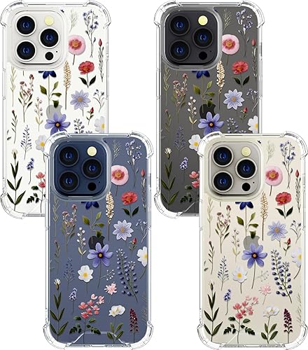 Miniatura 3 de Funda compatible con iPhone 15 Pro Max, bonita funda floral transparente para mujeres y niñas, funda de teléfono con diseño floral para teléfono 15