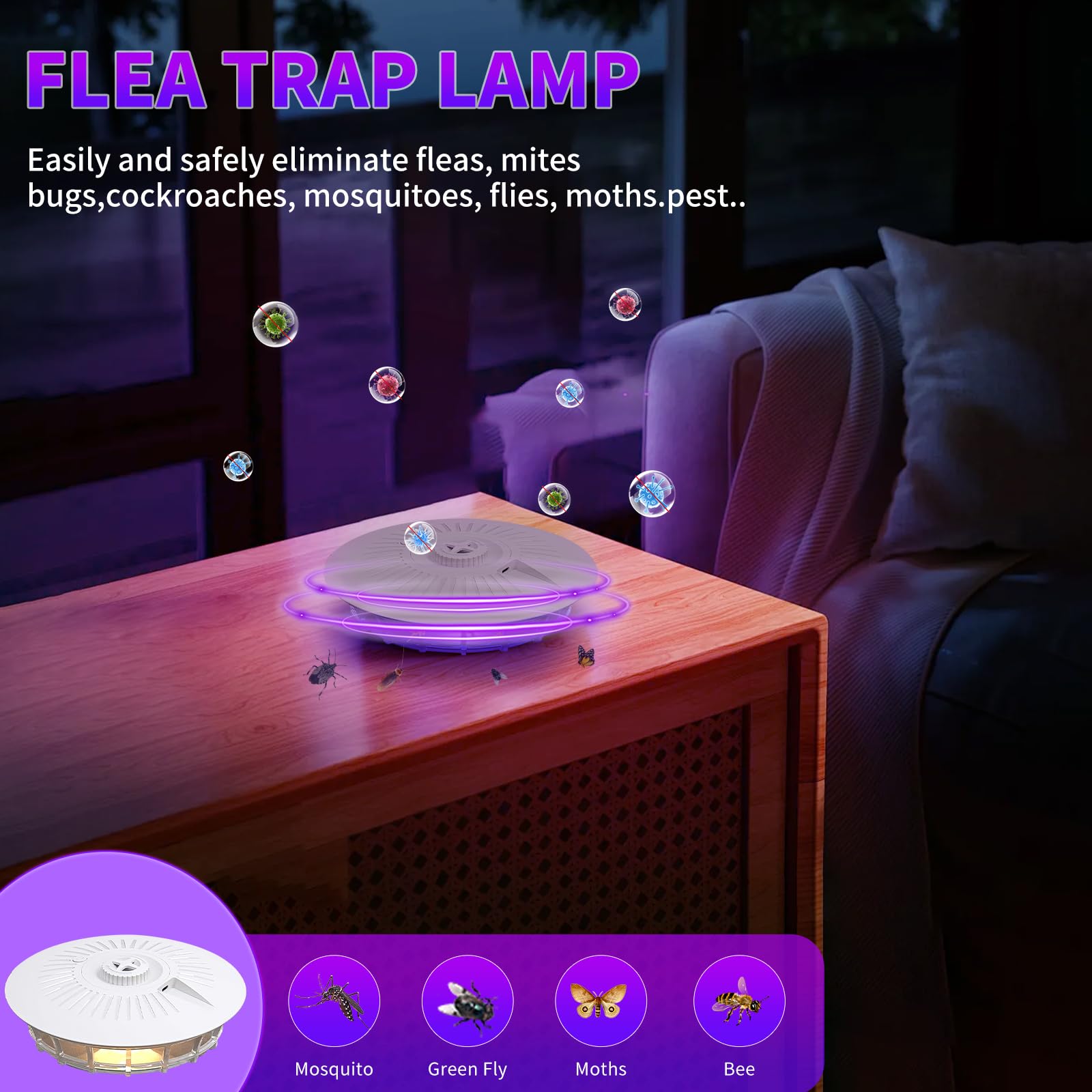 2 PCS Trappola Cimici, Trappola per Pulci per Casa, Trappole per Cimici da Letto e Cimici Sticky Dome, Trappole per Pulci con 10 Dischi Adesivi per Soggiorno, Camera da Letto, Cucina