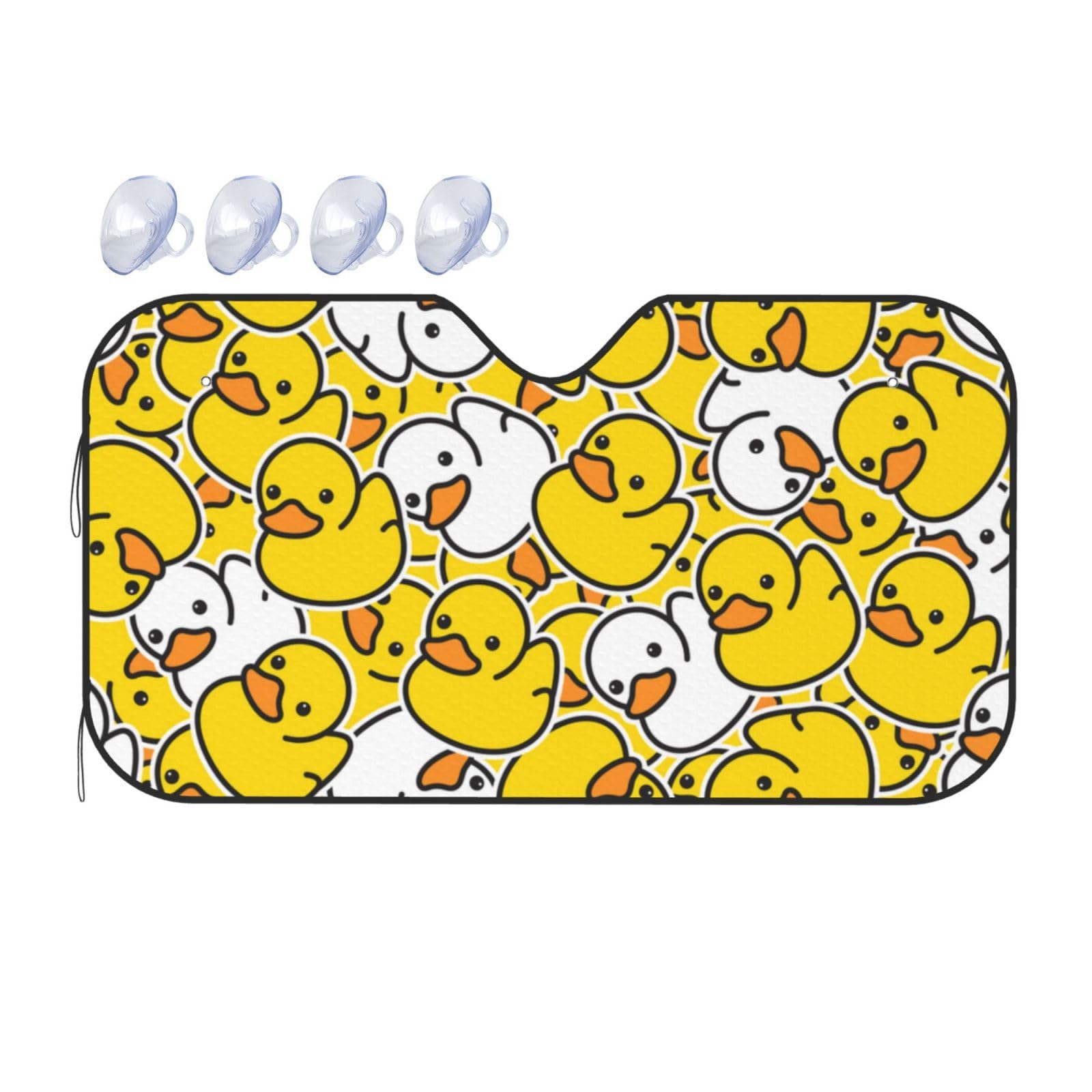 Car Windshield Sun Shade for Car SUV Truck, Foldable Car Front Window Sun Shade Protector Compatible with Cute Rubber Duck, Blocks UV Rays