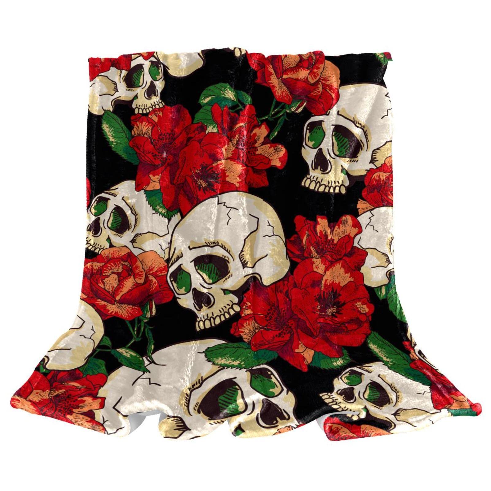 Plaid en polaire pelucheux et léger, jeté de lit floral cosy