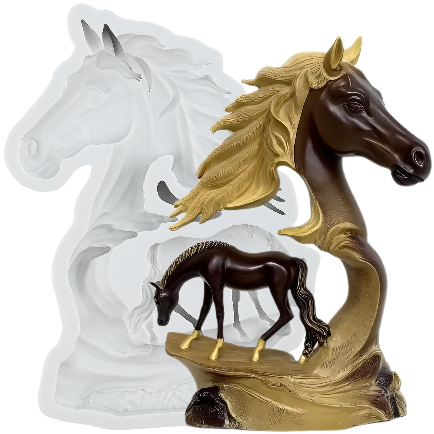 Horse Silicone Resin Mold Horse Polymer Clay Molds for DIY Crafts Epoxy Resin Casting Air Dry Polymer Clay Plaster Jewelry Making