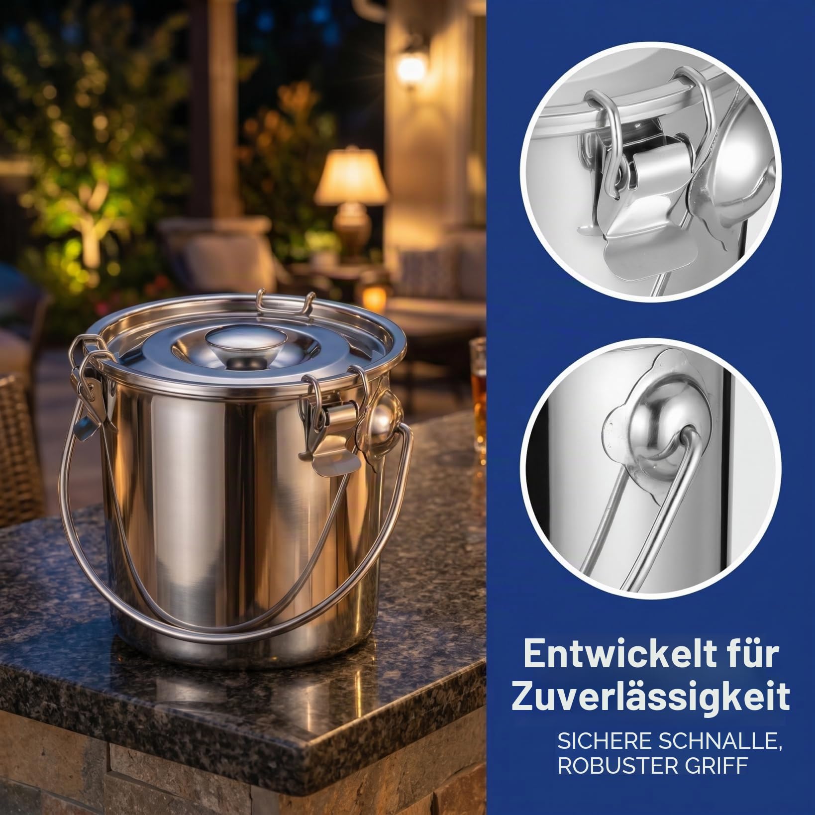 TOPBATHY Edelstahlkanister Mit Deckel Luftdichte Kaffeedose Für Kaffeebohnen Und Kaffeesatz Auslaufsicherer Lagerbehälter Für Wasser Camping Und Outdoor 6 L