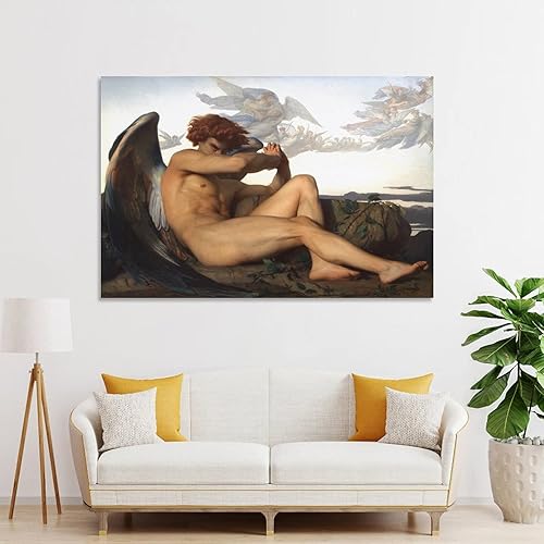 Miniatura 4 de Lienzo de ángel caído de Alexandre Cabanel ángeles de arcángel decoración de pared pintura de pared para sala de estar lienzo impresiones artísticas