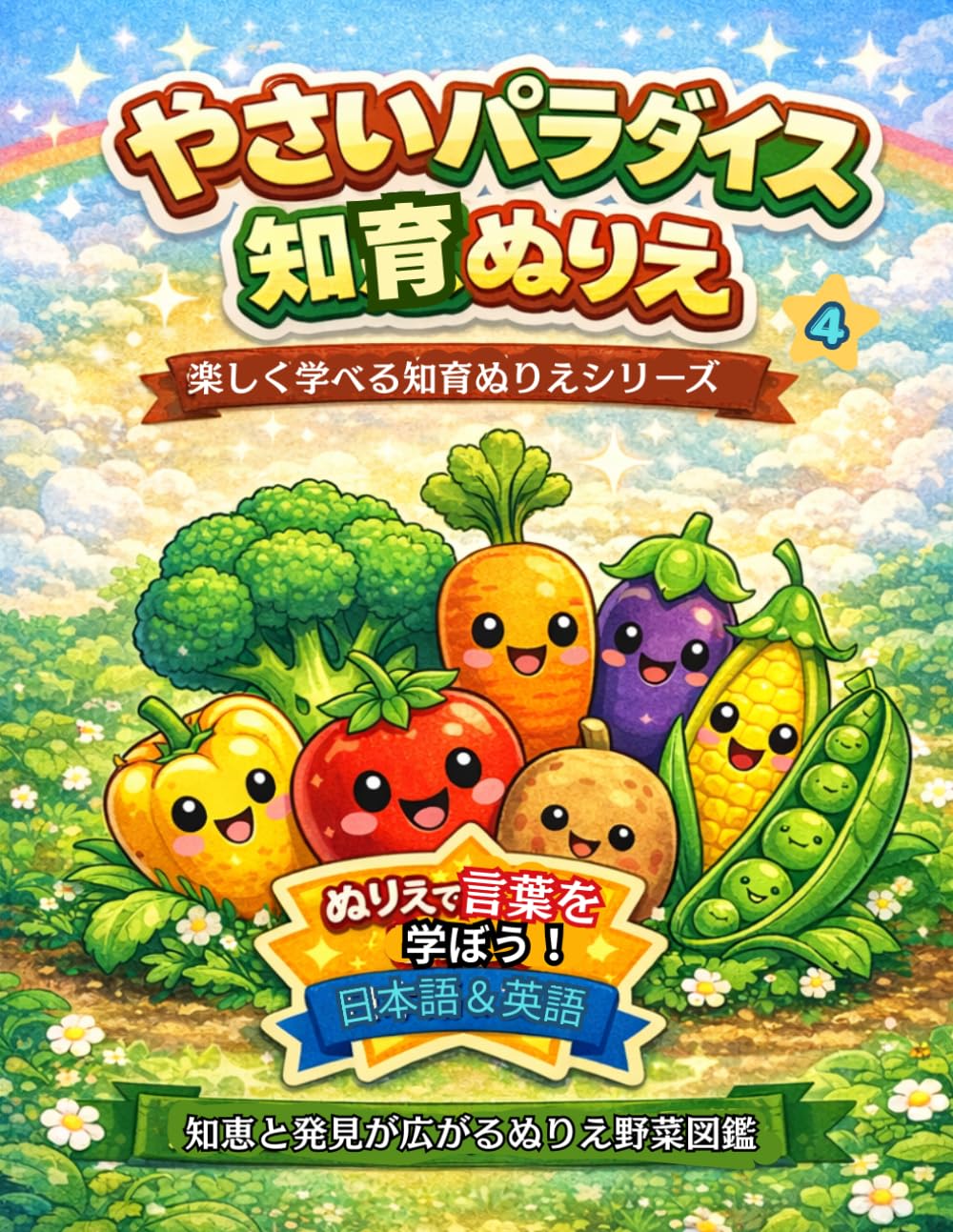やさいパラダイス　知育ぬりえ: かわいい野菜で楽しくぬれる！ ぬりながら英語が学べる知育ぬりえ (楽しく学ぶ知育ぬりえ)