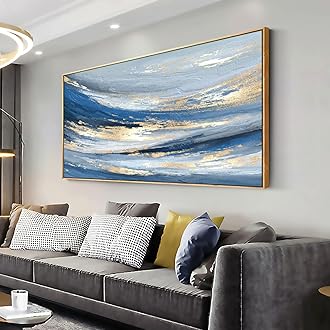 vgrozirh Abstract Wall Art Canvas Paintings Blue Fantasy Modern Large Framed Artwork Decor for Living Room Bedroom Office Painting Home Decor 20"x40"