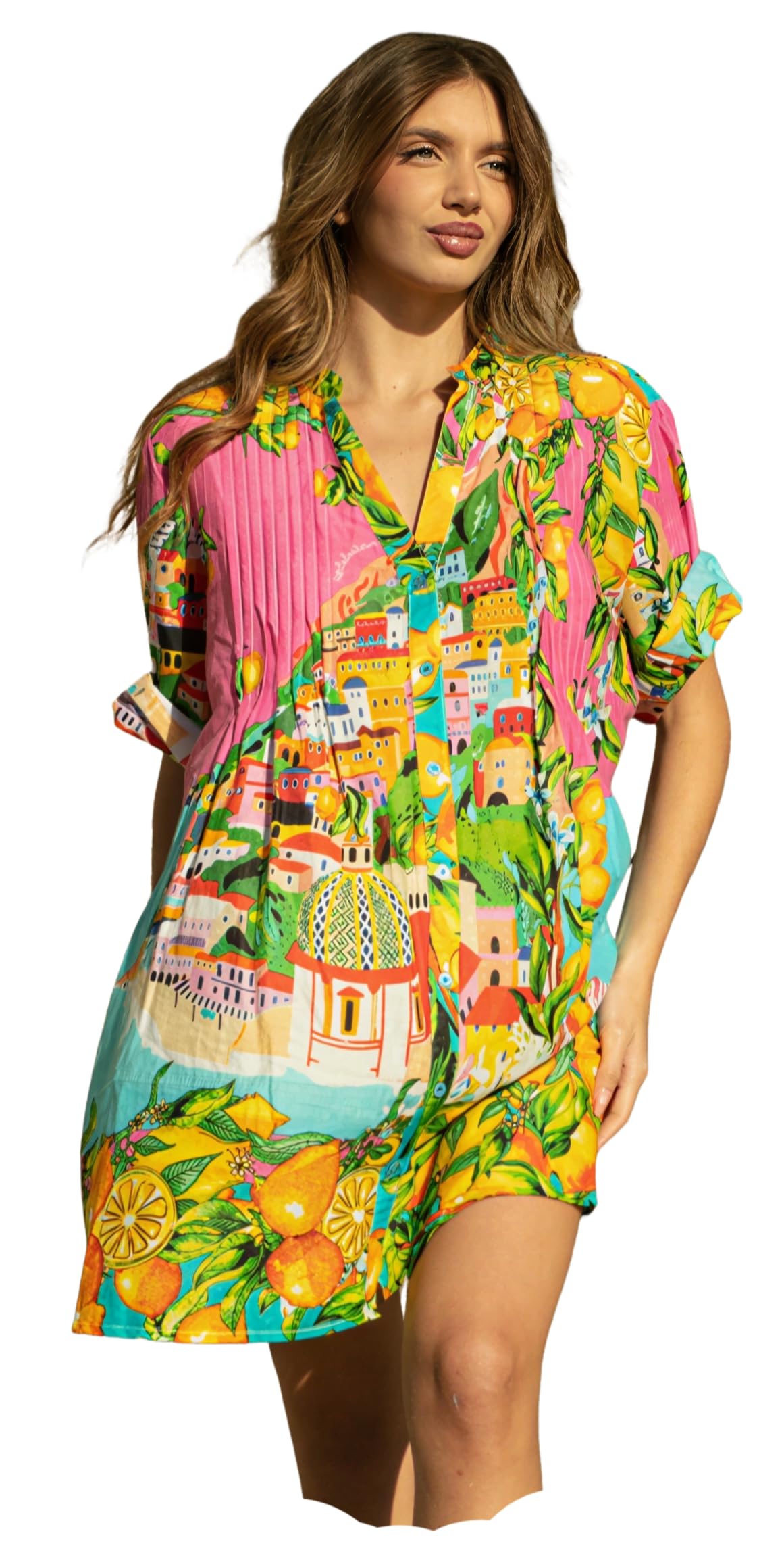 Miro Travel Wear Antica Sartoria Abito Camicia in Cotone con Tasche da Donna, Stampa Esclusiva, Taglie Larghe, Abiti Estivi Donna 2026 Modamare