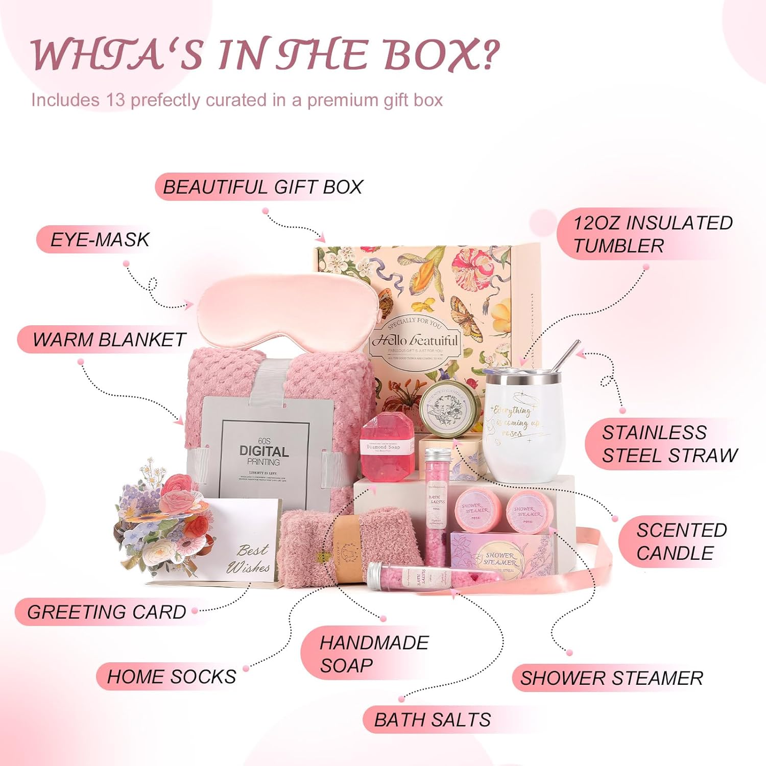 Valentine's Day gift for Women, Birthday Gifts for Women Who Have Everything, Spa Gifts Basket for Her, Get Well Soon Gift Sets for Girlfriend, Sister, Mother, Wife, Daughter. - Image 2