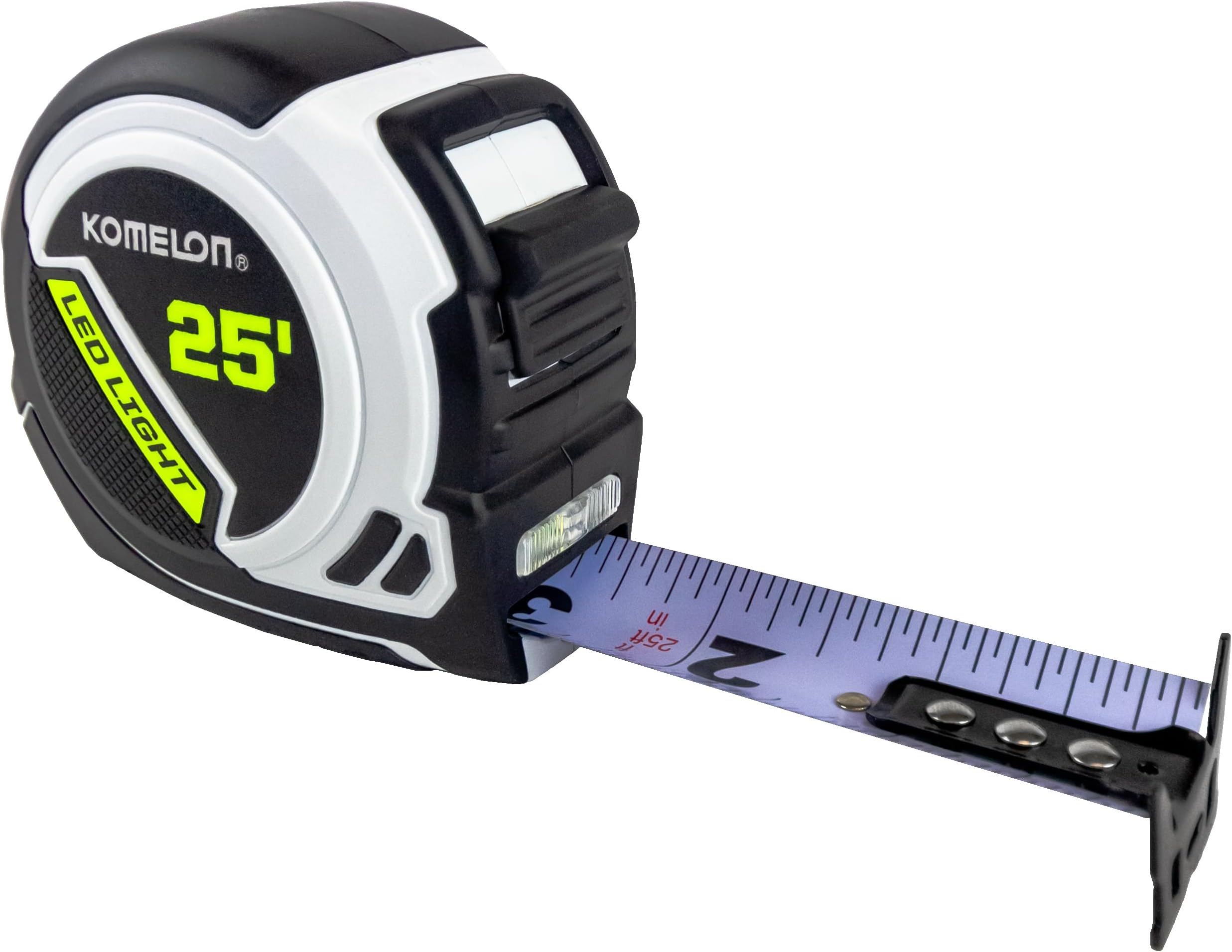 LED Light Tape Measure, White/Black - 25ft. - 25LED