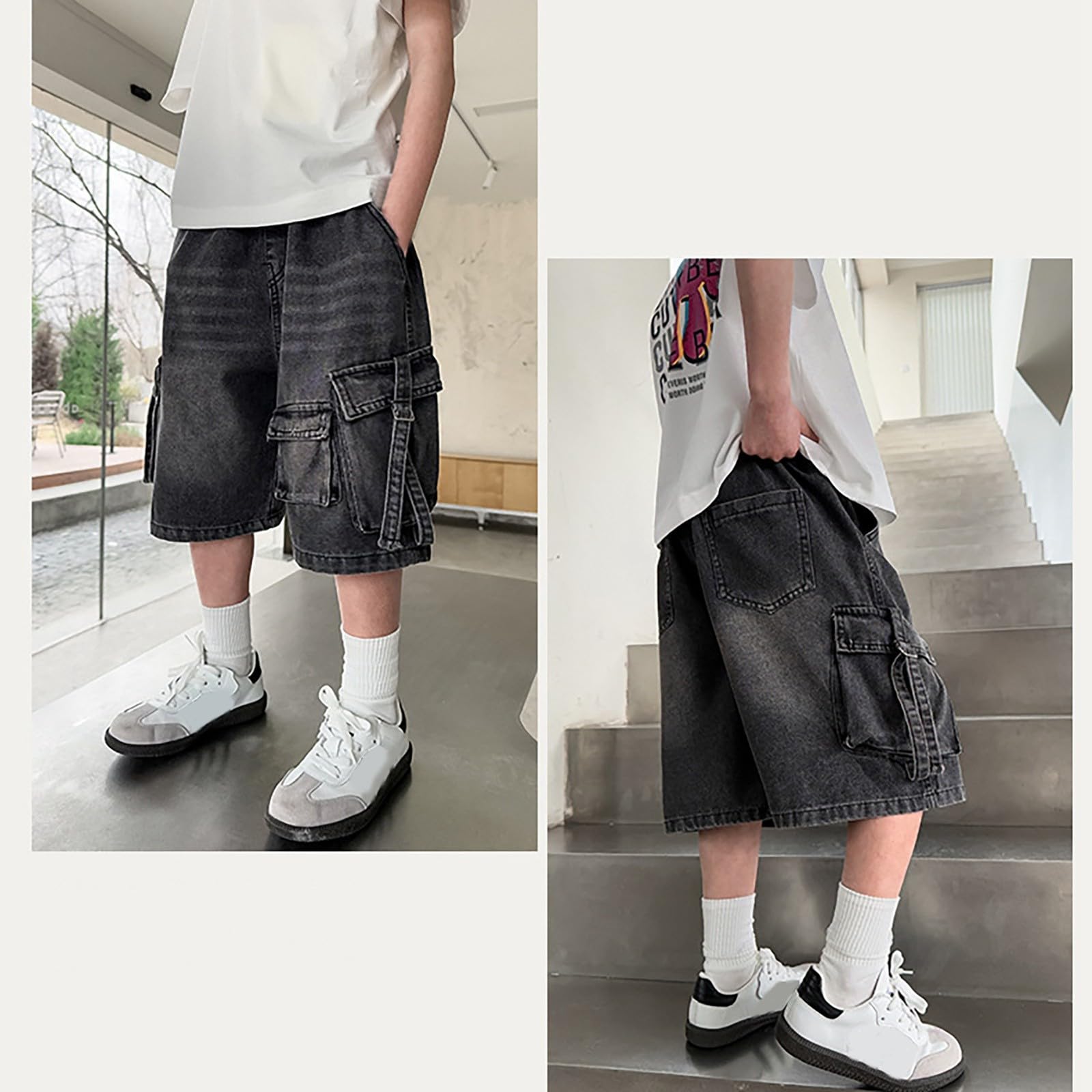 Vaqueros Rectos para niños Apto para Uso Escolar Vaqueros Estilo Callejero Lavable y fácil Cuidado Sin restricciones de Movimiento Jeans de Pierna Ancha Jeans Estilo Y2K Tejido Denim Resistente