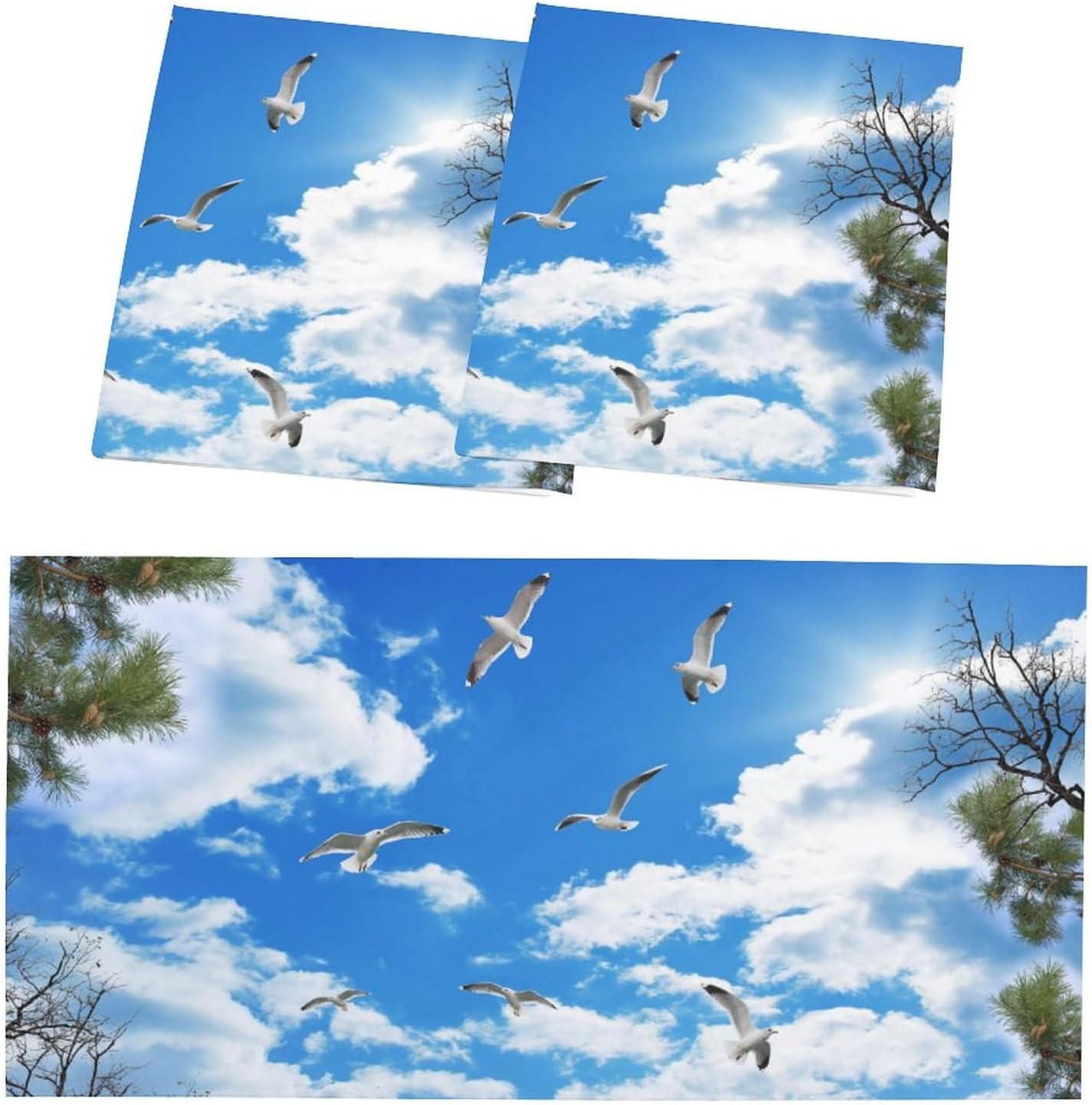 2PCS Fluorescent Light Covers for Classroom Ceiling Lights Magnetic Light Covers,Fluorescent Light Filters for School Home Office Drop Ceiling Lamp Decor Light Filters(Sky) image 3